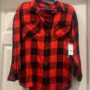 Design Lab Flannel Pattern Shirt NWT